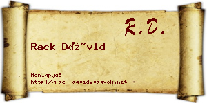 Rack Dávid névjegykártya