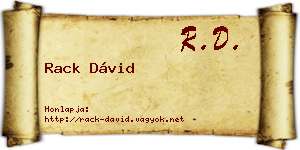 Rack Dávid névjegykártya
