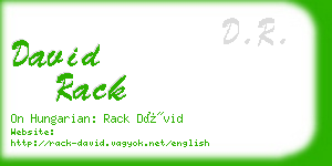 david rack business card